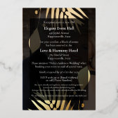 パーソナライズされた秋結婚葉カード 箔招待状 (裏面)