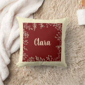 パーソナライズされた秋赤い植物名 クッション (ブランケット)