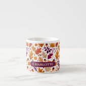 パーソナライズされた秋-紅葉名とコーン名 エスプレッソカップ (正面)