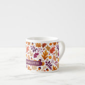 パーソナライズされた秋-紅葉名とコーン名 エスプレッソカップ (正面右)