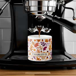 パーソナライズされた秋-紅葉名とコーン名 エスプレッソカップ