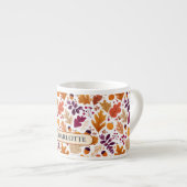 パーソナライズされた秋-紅葉名とコーン名 エスプレッソカップ (正面右)