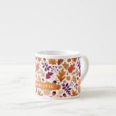 パーソナライズされた秋-紅葉名とコーン名 エスプレッソカップ (正面右)