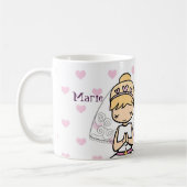 パーソナライズされた第一聖餐式の女の子 コーヒーマグカップ (左)