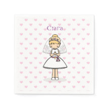 パーソナライズされた第一聖餐式の女の子