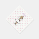 パーソナライズされた第一聖餐式の女の子 スタンダードカクテルナプキン (角)