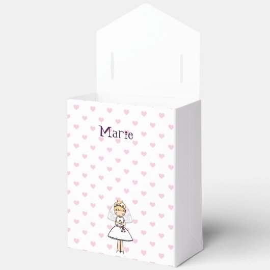 パーソナライズされた第一聖餐式の女の子 フェイバーボックス (見開き)