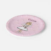 パーソナライズされた第一聖餐式の女の子 ペーパープレート (アングル)