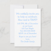 パーソナライズされた第1おもしろい誕生日少年パーティー 招待状 (裏面)