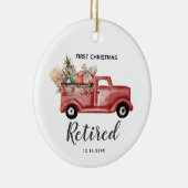 パーソナライズされた第1回クリスマス退職したオーナメント セラミックオーナメント (右)