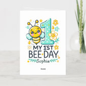 パーソナライズされた第1日 箔グリーティングカード (裏面)