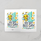 パーソナライズされた第1日 箔グリーティングカード (外側レイダウン)