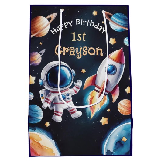 パーソナライズされた第1期宇宙をテーマにした抱き枕 ミディアムペーパーバッグ (裏面)