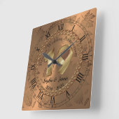 パーソナライズされた第19期青銅周年記念贈呈アイディア スクエア壁時計 (傾斜)