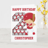 パーソナライズされた第2期バースデーバッターレッド カード (黄色い花)