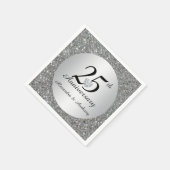 パーソナライズされた第25回シルバ結婚ー記念日ハート スタンダードカクテルナプキン (角)