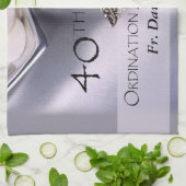 パーソナライズされた第40回コーディネーション記念日おめでとう キッチンタオル (折り畳み)