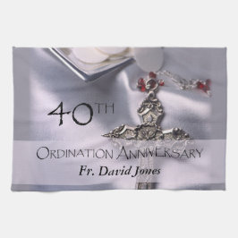 パーソナライズされた第40回コーディネーション記念日おめでとう キッチンタオル