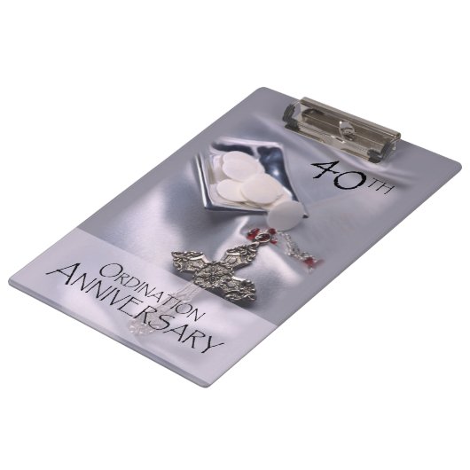 パーソナライズされた第40回コーディネーション記念日おめでとう クリップボード (アングル)