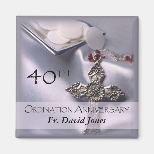 パーソナライズされた第40回コーディネーション記念日おめでとう マグネット (正面)