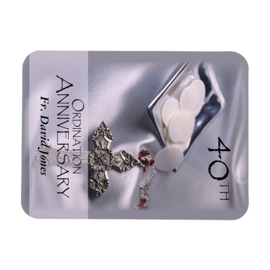 パーソナライズされた第40回コーディネーション記念日おめでとう マグネット (横)