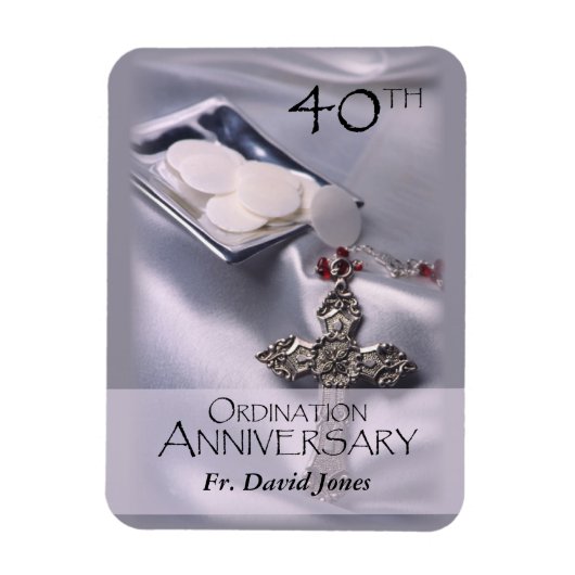 パーソナライズされた第40回コーディネーション記念日おめでとう マグネット (縦)