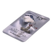 パーソナライズされた第40回コーディネーション記念日おめでとう マグネット (左側)