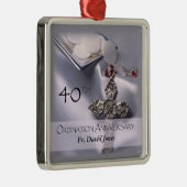 パーソナライズされた第40回コーディネーション記念日おめでとう メタルオーナメント (右)