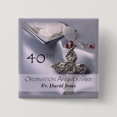 パーソナライズされた第40回コーディネーション記念日おめでとう 缶バッジ (正面)