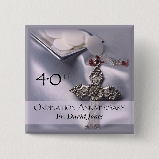 パーソナライズされた第40回コーディネーション記念日おめでとう 缶バッジ (正面)