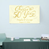 パーソナライズされた第50回金ゴールドアイボリー結婚記念日 横断幕 (トレードショー)
