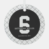 パーソナライズされた第6誕生日モダン及びエレガント ガラスオーナメント (正面)
