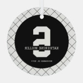 パーソナライズされた第6誕生日モダン及びエレガント ガラスオーナメント (裏面)