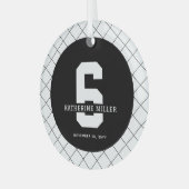 パーソナライズされた第6誕生日モダン及びエレガント ガラスオーナメント (正面左)