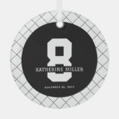 パーソナライズされた第8誕生日モダン及びエレガント ガラスオーナメント (正面)