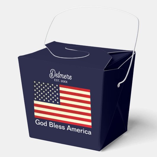 パーソナライズされた米国国旗の祝福 フェイバーボックス (正面)