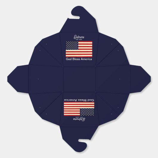 パーソナライズされた米国国旗の祝福 フェイバーボックス (見開き)