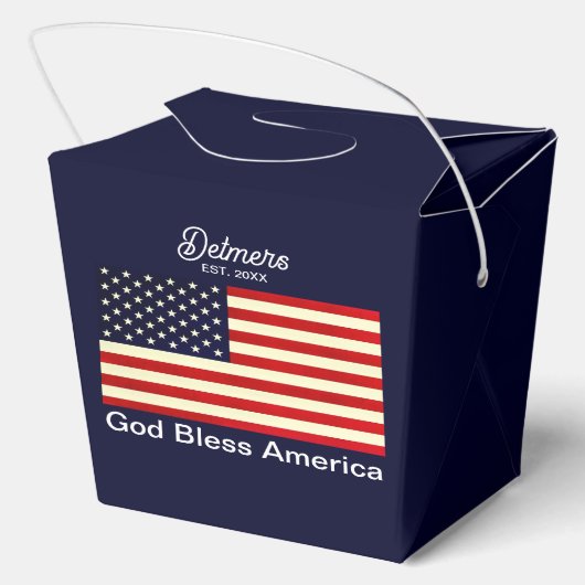 パーソナライズされた米国国旗の祝福 フェイバーボックス (裏面)