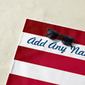 パーソナライズされた米国国旗 ビーチタオル (インサイチュ)