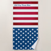 パーソナライズされた米国国旗 ビーチタオル (正面)