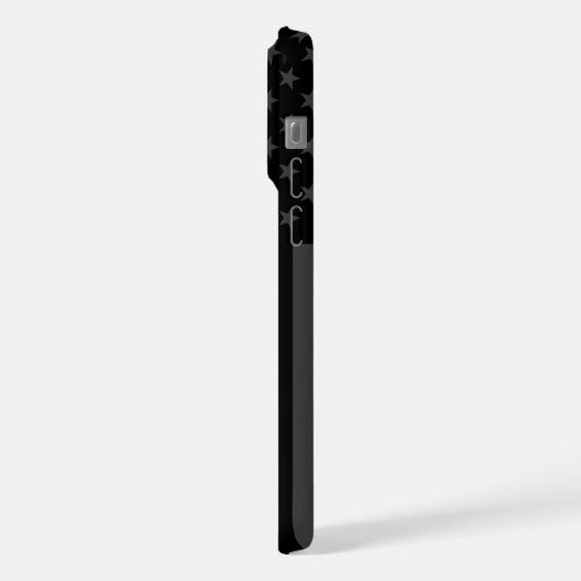 パーソナライズされた米国旗の細い赤線の記号表示 iPhoneケース (左側面)