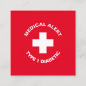 パーソナライズされた糖尿病赤 エンクロージャーカード (正面)