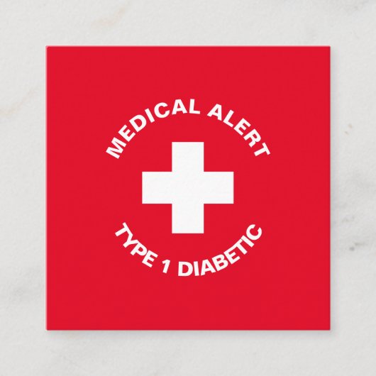 パーソナライズされた糖尿病赤 エンクロージャーカード (正面)