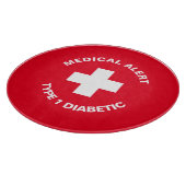 パーソナライズされた糖尿病赤 カッティングボード (角)