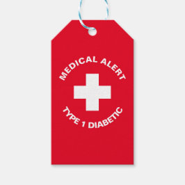 パーソナライズされた糖尿病赤 ギフトタグ