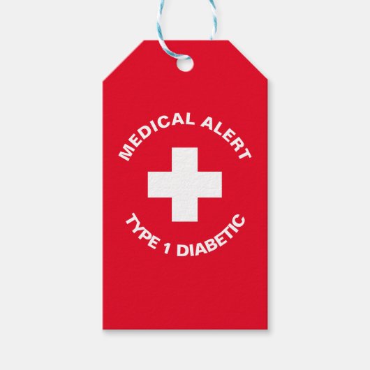 パーソナライズされた糖尿病赤 ギフトタグ (正面)