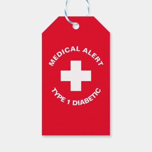 パーソナライズされた糖尿病赤 ギフトタグ (裏面)