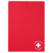 パーソナライズされた糖尿病赤 クリップボード (裏面)