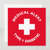 パーソナライズされた糖尿病赤 サンキューカード (正面/裏面)