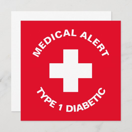 パーソナライズされた糖尿病赤 サンキューカード (正面/裏面)